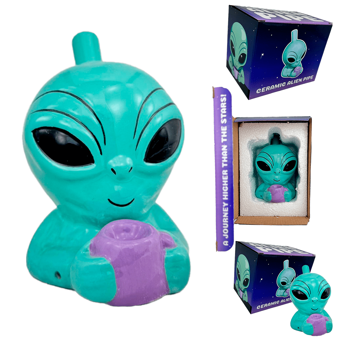 393-CERAMIC ALIEN PIPE 14cm