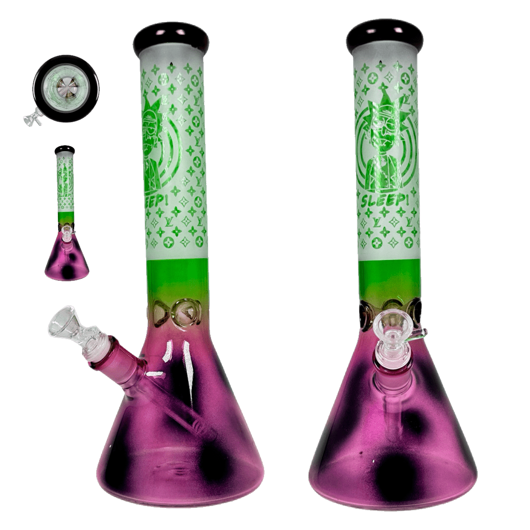 BNG076A-BONG R&M ESMERILADO VERDE  GDE 35CM