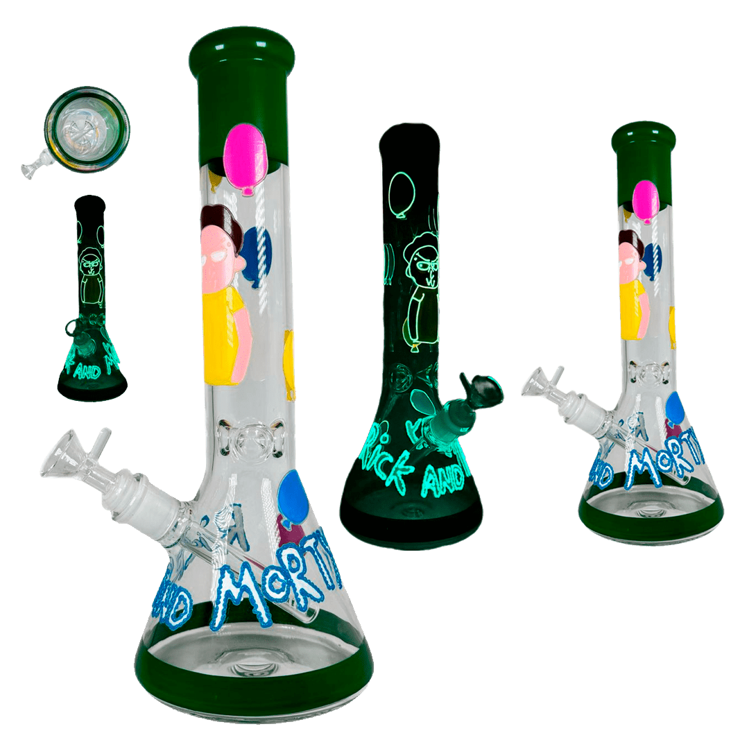 BNG083A-BONG MORTY c/verde  GDE 35cm