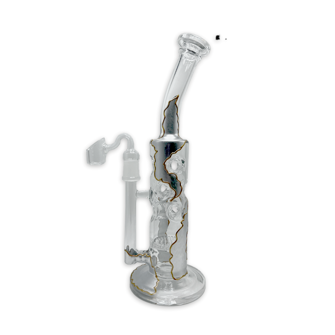 293-BONG PIREX PLATEADO WAX AGUJEROS