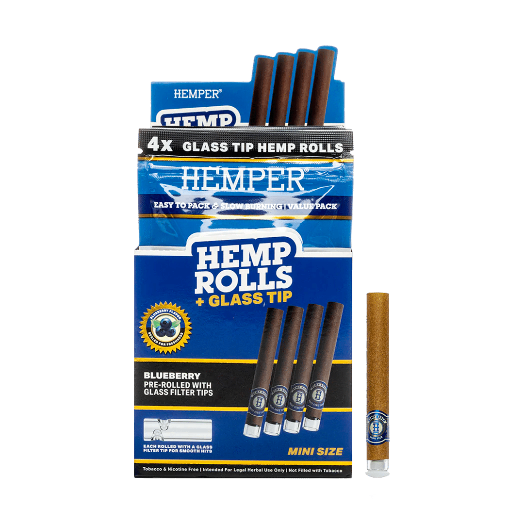 15012-Hemp Roll X4 mini BLUEBERRY Glass Tip HEMPER