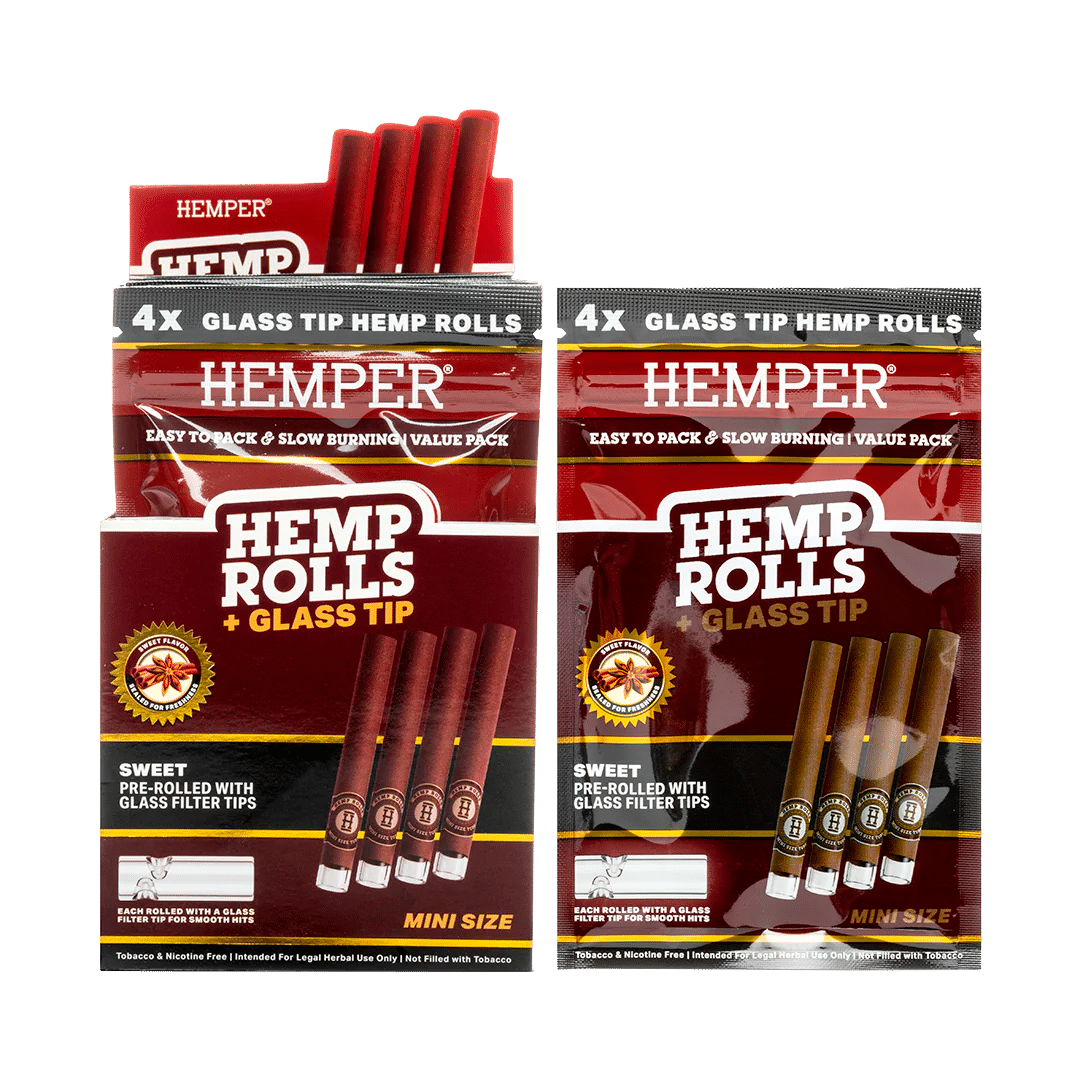 15013-Hemp Roll X4 mini SWEET Glass Tip HEMPER