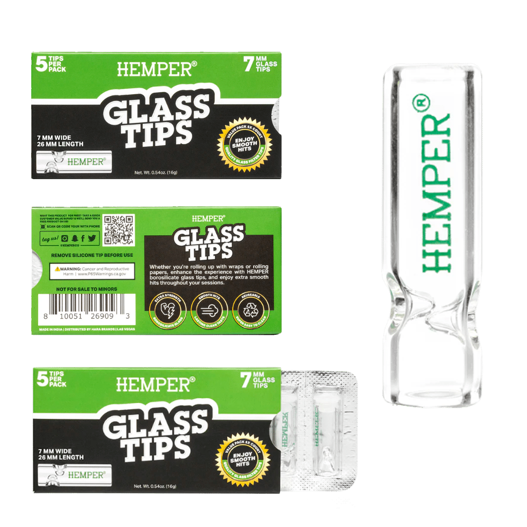 HEMPER Glass Tips 7Ø 26mm x5