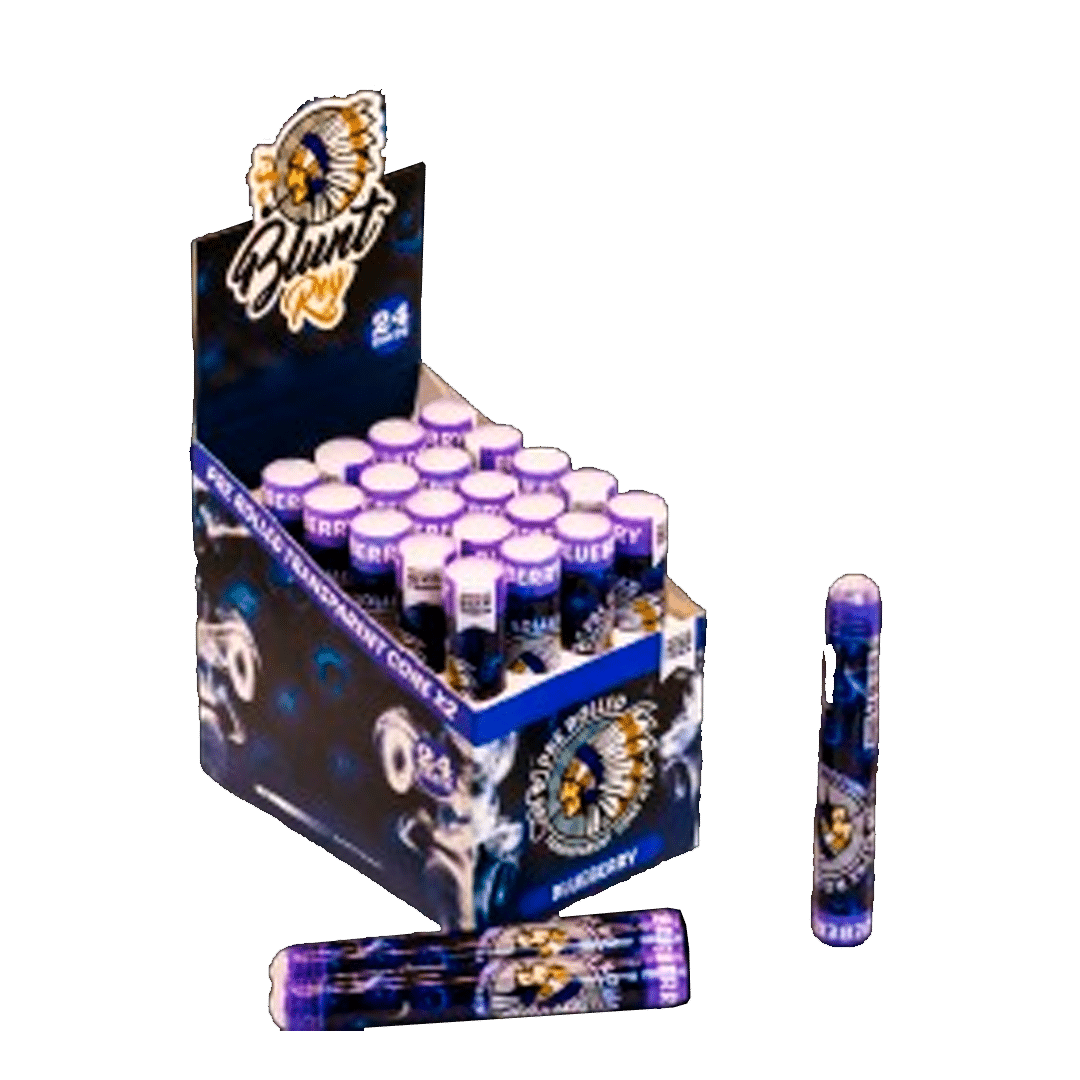 Pre Rolled Transparent CONE x2 BR 78mm BLUEBERRY