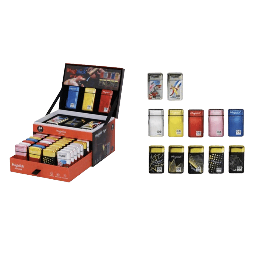 MAGICLICK Jet Flame X 34 c/exhibidor