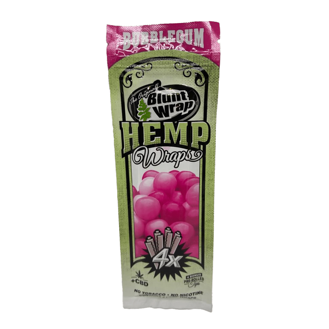 HEMP BLUNT WRAP X 4 BUBBLE GUM+CBD