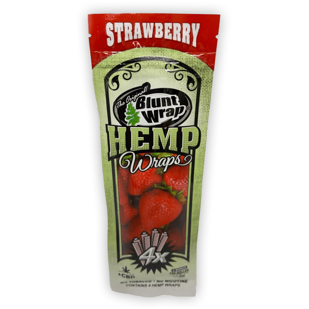 HEMP BLUNT WRAP X 4 STRAWBERRY+CBD