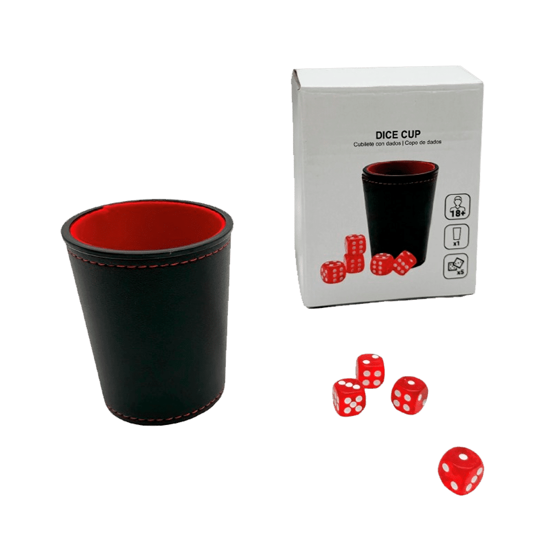 CUBILETE DADOS ROJOS