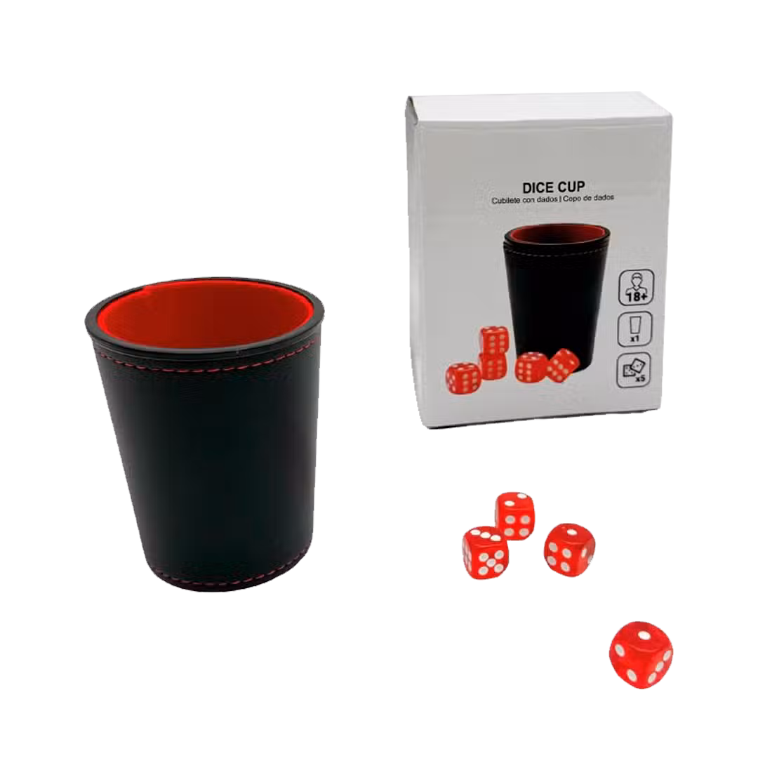 CUBILETE DADOS ROJOS